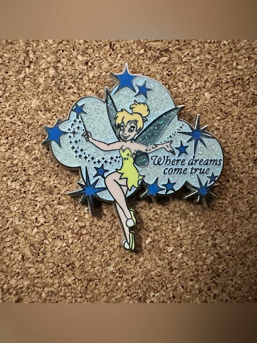 Sparkly Tinker Bell Pin Where dreams come true Disneyland
